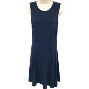 Donna Ricco Women's Stretch Knit Sleeveless Sheath Dress M Navy Blue